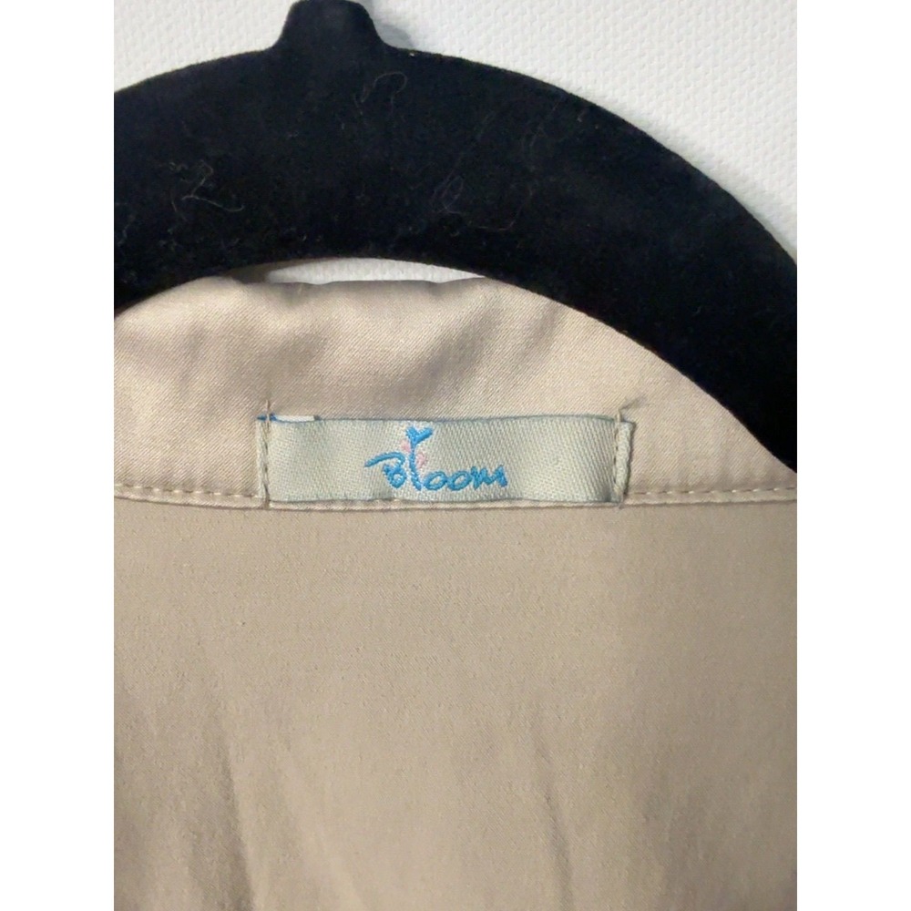 Bloom Champagne-beige Satin Peplum Short Style Blazer - Picture 2 of 2